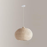 Vintage Handwoven Rattan Pendant Light Rustic Bohemian Woven Ceiling Hanging Lamp