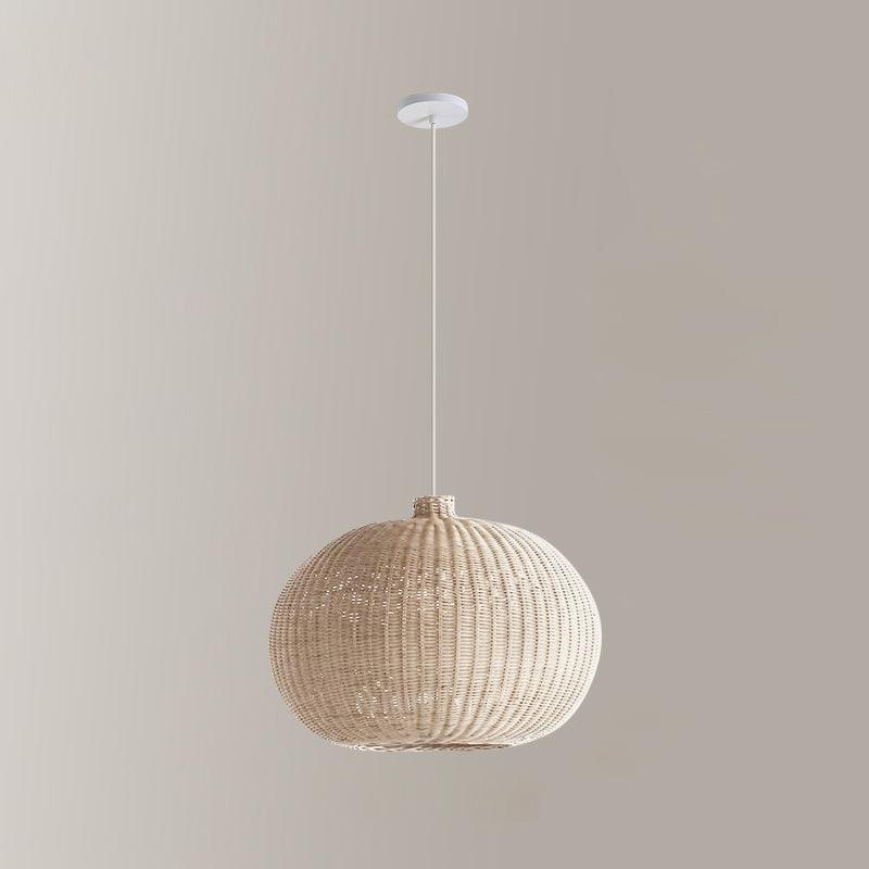 Vintage Handwoven Rattan Pendant Light Rustic Bohemian Woven Ceiling Hanging Lamp