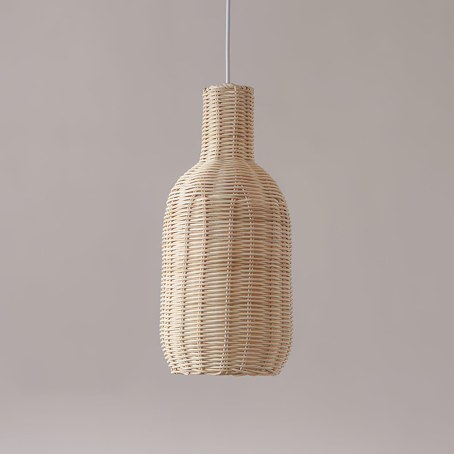 Vintage Handwoven Rattan Pendant Light Rustic Bohemian Woven Ceiling Hanging Lamp