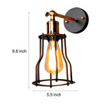 Vintage Industrial Adjustable Iron Wall Sconce Retro Plug In E27 Metal Wall Light Fixture