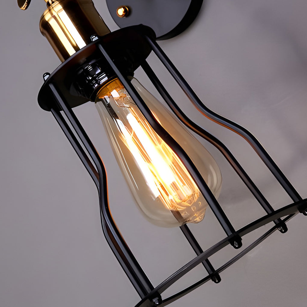 Vintage Industrial Adjustable Iron Wall Sconce Retro Plug In E27 Metal Wall Light Fixture