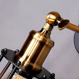 Vintage Industrial Adjustable Iron Wall Sconce Retro Plug In E27 Metal Wall Light Fixture