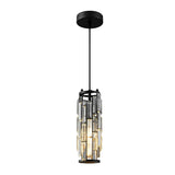Vintage Industrial Crystal Glass Pendant Light Creative Iron Chandelier for Dining Room and Bar