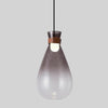 Vintage Industrial Glass Teardrop Pendant Light Smoke Grey LED Ceiling Hanging Lamp
