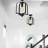 Vintage Industrial Iron Cage Pendant Light and Semi Flush Mount Ceiling Chandelier