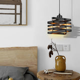 Vintage Industrial Iron Interwoven Design Pendant Light Retro Metal Cage Ceiling Fixture for Kitchen