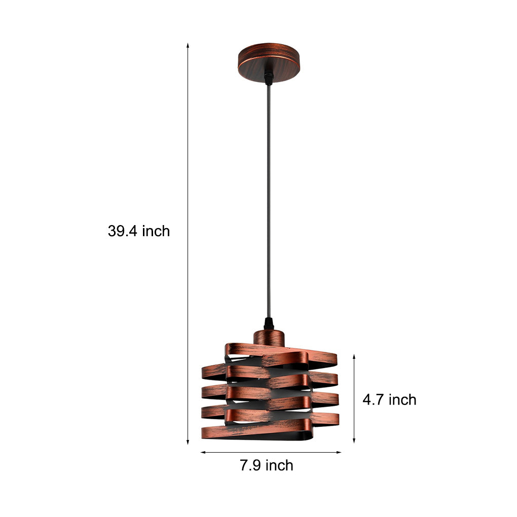 Vintage Industrial Iron Interwoven Design Pendant Light Retro Metal Cage Ceiling Fixture for Kitchen