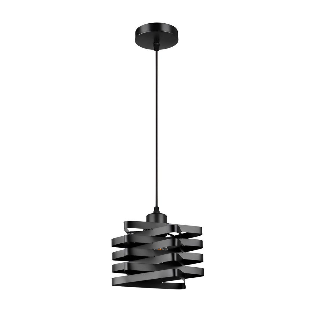 Vintage Industrial Iron Interwoven Design Pendant Light Retro Metal Cage Ceiling Fixture for Kitchen