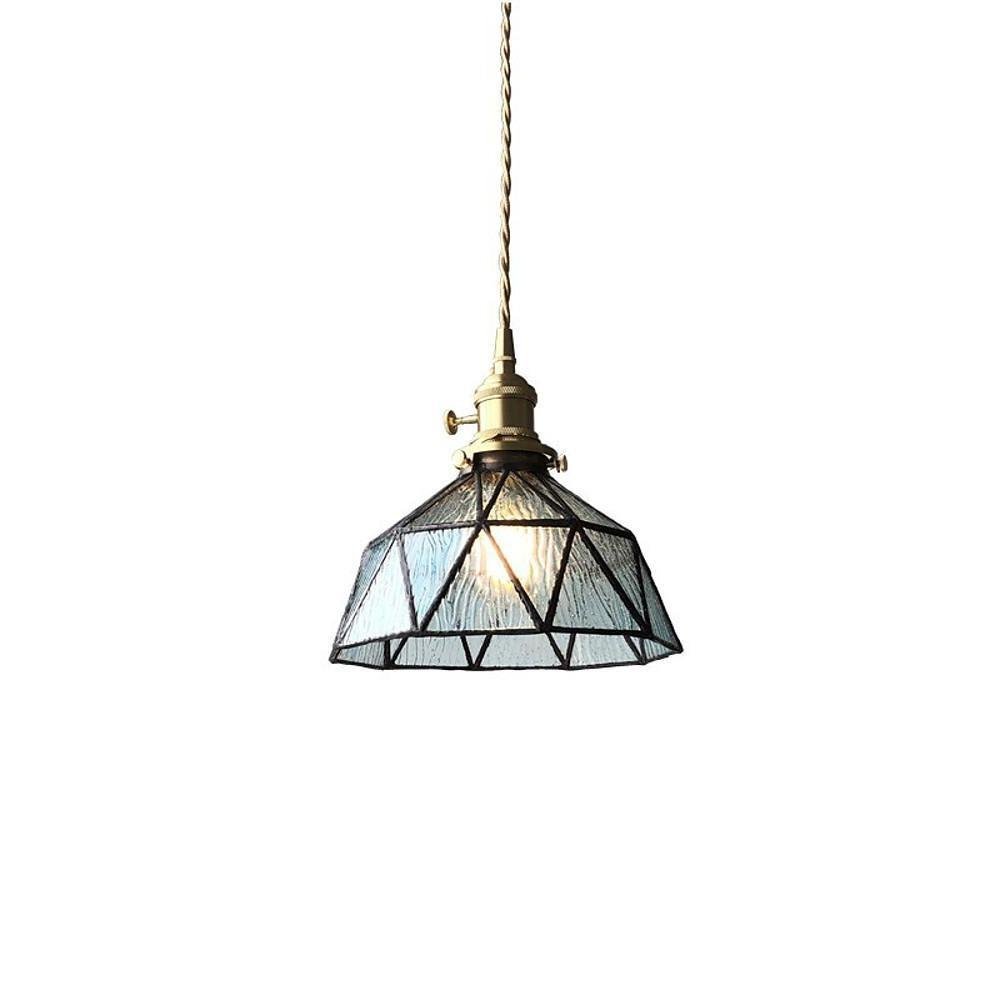 Vintage Industrial Lantern Glass Pendant Light for Kitchen Island and Dining Room Ceiling Hanging Lamp