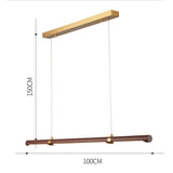 Vintage Industrial Metal and Wood Linear Chandelier for Kitchen Island Lighting