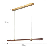 Vintage Industrial Metal and Wood Linear Chandelier for Kitchen Island Lighting