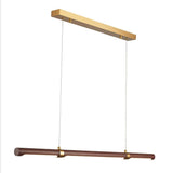 Vintage Industrial Metal and Wood Linear Chandelier for Kitchen Island Lighting