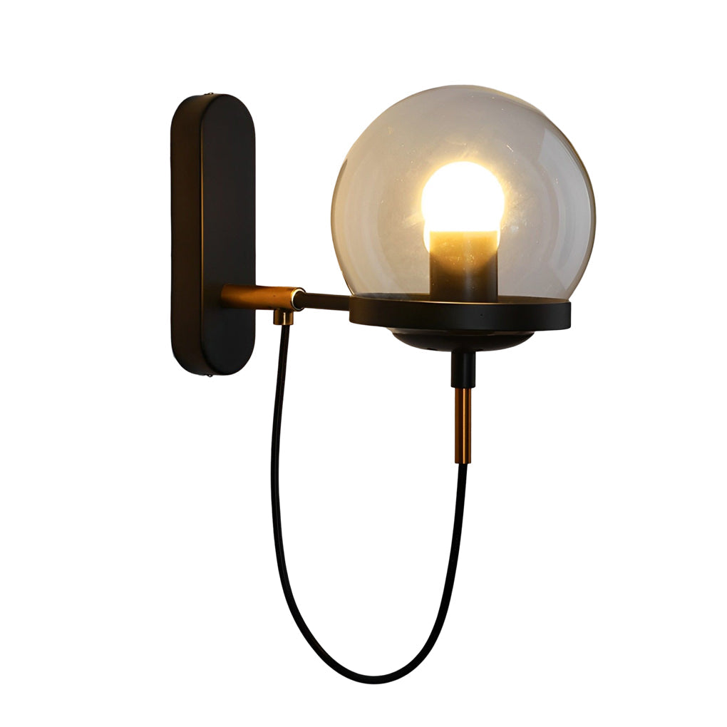 Vintage Industrial Metal Glass Globe Wall Sconce Antique Farmhouse Indoor Wall Light Fixture