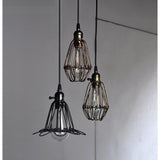 Vintage Industrial Metal Lantern Pendant Light Nordic LED Ceiling Hanging Lamp