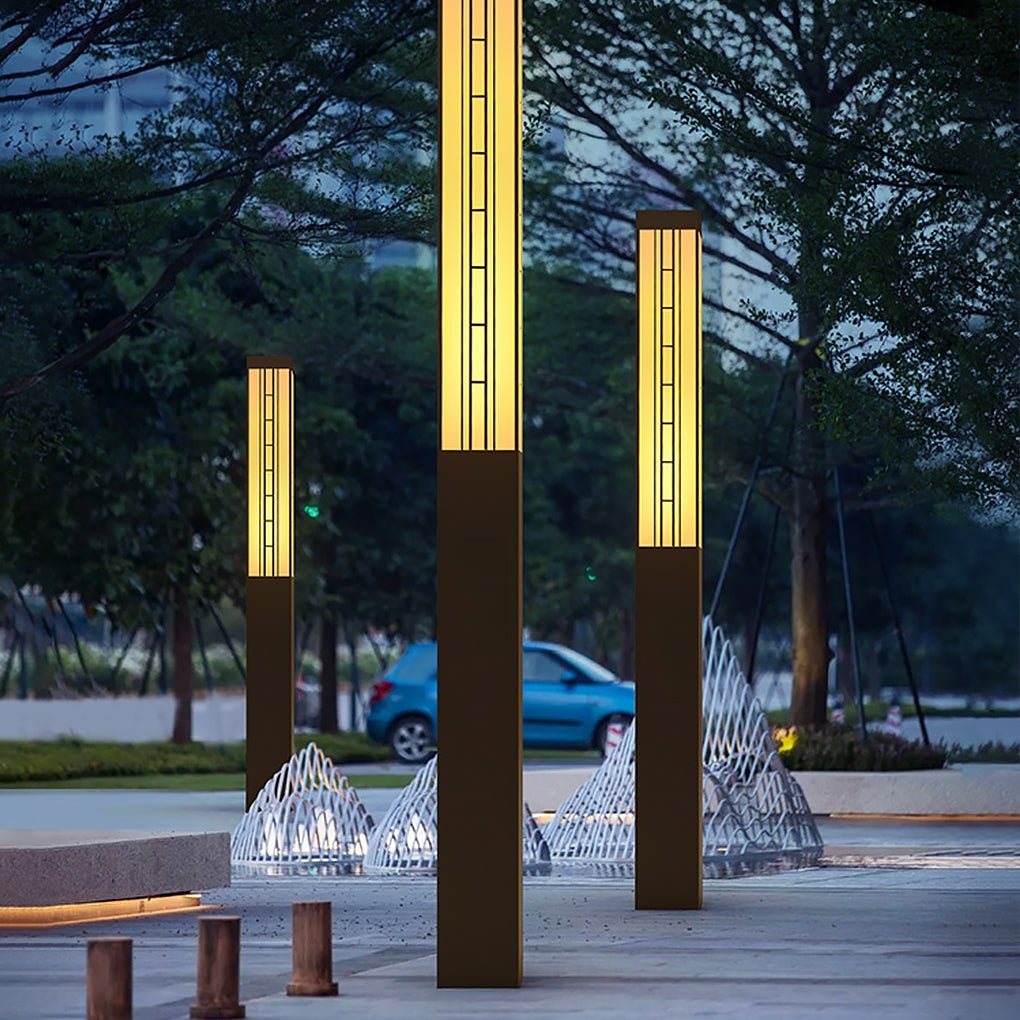 Vintage IP54 Waterproof Outdoor Pole Light Stainless Steel Garden Lamp Post for Villas