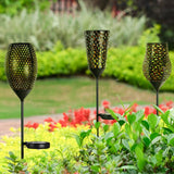 Vintage Iron Solar Outdoor Post Lights Waterproof LED Garden Pathway Lamp for Patio and Yard