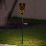 Vintage Iron Solar Outdoor Post Lights Waterproof LED Garden Pathway Lamp for Patio and Yard