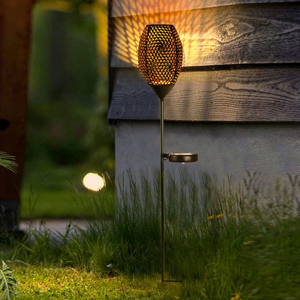 Vintage Iron Solar Outdoor Post Lights Waterproof LED Garden Pathway Lamp for Patio and Yard