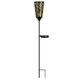 Vintage Iron Solar Outdoor Post Lights Waterproof LED Garden Pathway Lamp for Patio and Yard