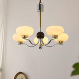 Vintage Medieval Style Glass Bowl Crown Chandelier with Milk White Shade