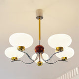 Vintage Medieval Style Glass Bowl Crown Chandelier with Milk White Shade