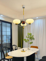 Vintage Medieval Style Glass Bowl Crown Chandelier with Milk White Shade