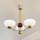 Vintage Medieval Style Glass Bowl Crown Chandelier with Milk White Shade