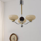 Vintage Medieval Style Glass Bowl Crown Chandelier with Milk White Shade