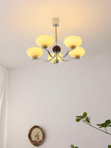 Vintage Medieval Style Glass Bowl Crown Chandelier with Milk White Shade