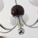 Vintage Medieval Style Glass Bowl Crown Chandelier with Milk White Shade