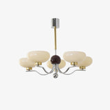 Vintage Medieval Style Glass Bowl Crown Chandelier with Milk White Shade