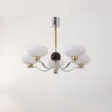 Vintage Medieval Style Glass Bowl Crown Chandelier with Milk White Shade