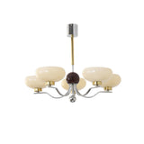 Vintage Medieval Style Glass Bowl Crown Chandelier with Milk White Shade