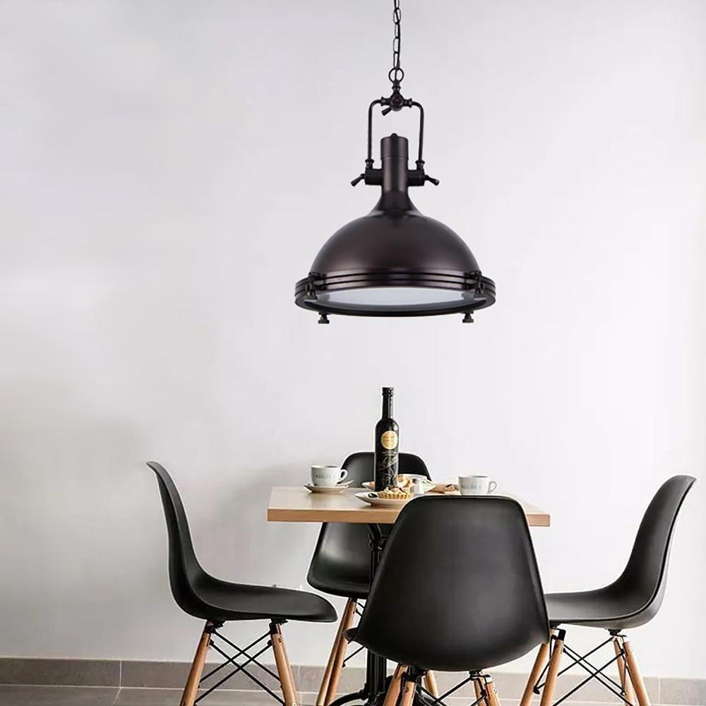 Vintage Metal Lantern LED Industrial Pendant Light Chandelier for Dining Room and Living Room
