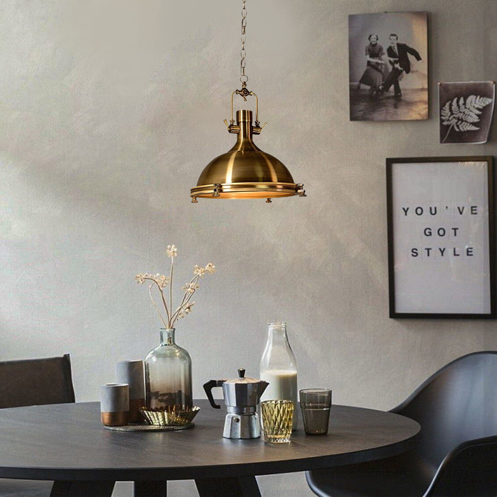 Vintage Metal Lantern LED Industrial Pendant Light Chandelier for Dining Room and Living Room