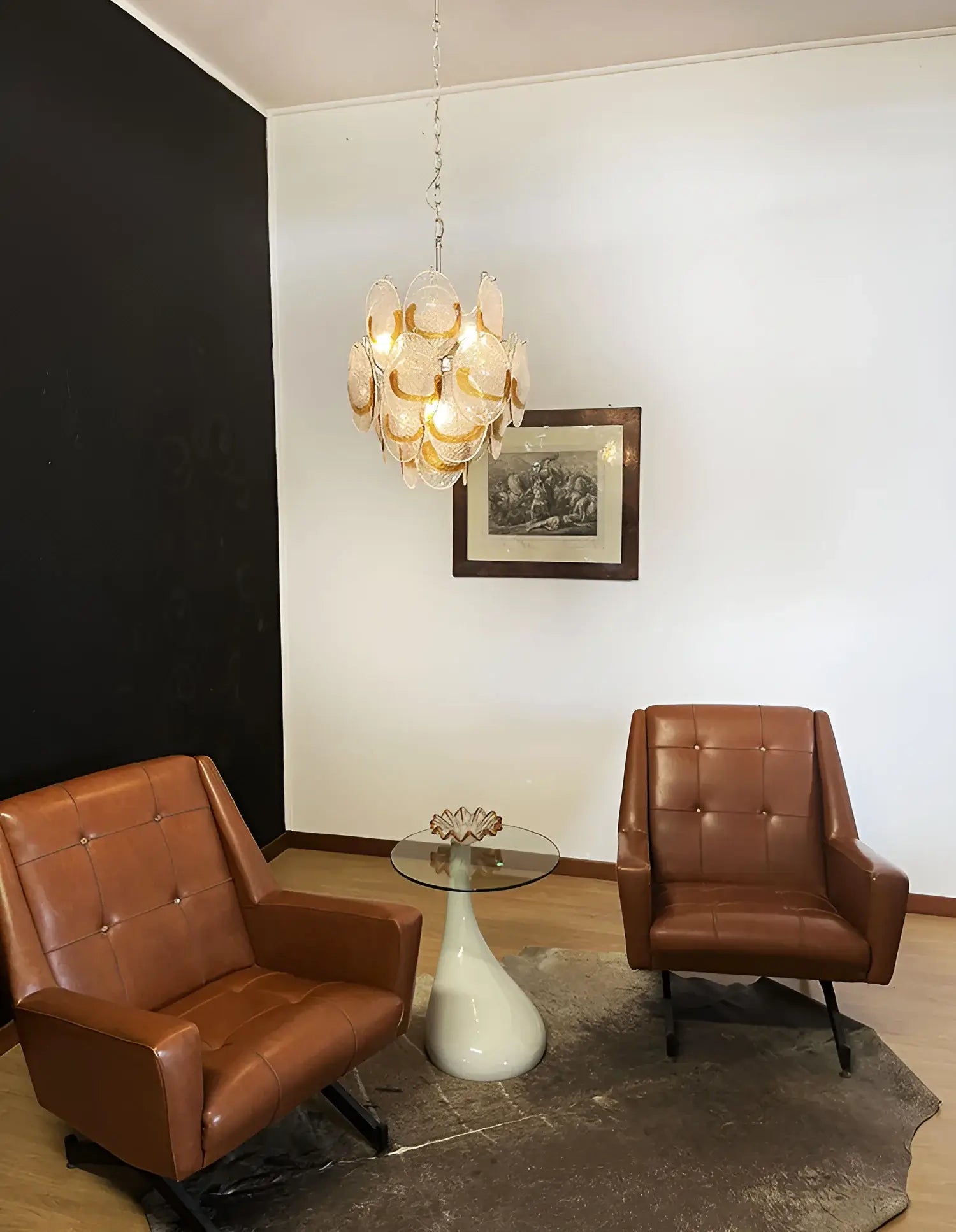 vintage-murano-amber-glass-chandelier-mid-century-modern-pendant-light-for-dining-room-and-foyer