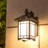 Vintage Outdoor Solar Powered LED Wall Lamp with Remote Waterproof Exterior Wall Sconce