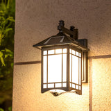 Vintage Outdoor Solar Powered LED Wall Lamp with Remote Waterproof Exterior Wall Sconce