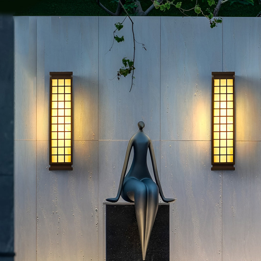 Vintage Rectangular T5 Waterproof Outdoor Sconce Wall Light for Porch and Courtyard