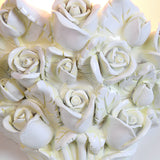 Vintage Rose Bouquet Wall Sconce with Glass Shade European Style Resin Flower Lamp for Bedroom