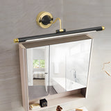Vintage Rotatable LED Bathroom Vanity Light Gold and Black Linear Wall Sconce for Dressing Tables