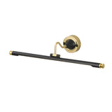 Vintage Rotatable LED Bathroom Vanity Light Gold and Black Linear Wall Sconce for Dressing Tables