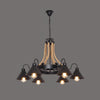Vintage Rustic Iron Horn Chandelier with Natural Hemp Rope Industrial Ceiling Light