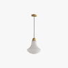 Vintage Schoolhouse Style Brass and White Glass Droplight Pendant for Indoor Lighting