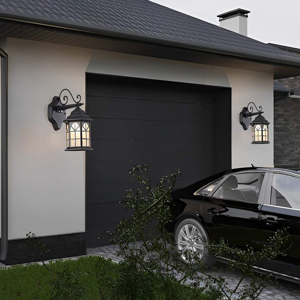 Vintage Solar Outdoor Wall Lamp Waterproof Dimmable LED Exterior Light for Garden Yard