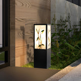 Vintage Square Solar Pathway Lights Floral Pattern LED Outdoor Landscape Garden Post Lighting