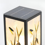 Vintage Square Solar Pathway Lights Floral Pattern LED Outdoor Landscape Garden Post Lighting