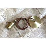 Vintage Style Brown Glass Flower Petal Hanging Light Fixture with Brass Accents