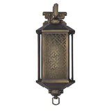 Vintage Style Copper Outdoor Wall Lantern Waterproof IP54 Exterior Light with Classical Hollow Pattern