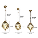 Vintage Style Waterproof Outdoor Chandelier Aluminum Glass Globe Hanging Light